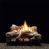 18 in. Natural Gas Ceramic Manual Fiber Log Black - 5 Piece