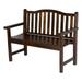 Shine Company Traditional Cedar Wood Patio Porch Garden Bench in Brown