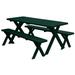 Kunkle Holdings LLC Pine 4 Cross-Leg Picnic Table with 2 Benches Dark Green