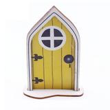 Fairy Gnome Elf Door Handpainted Wooden Outdoor Yard Tree Mystical Art Ornament