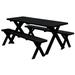 Kunkle Holdings LLC Pine 5 Cross-Leg Picnic Table with 2 Benches Black
