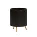 Everett Black Mid-Century Modern Planter with 3-Leg Metal Base