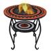 vidaXL Mosaic Fire Pit Table Terracotta and White 26.8 Ceramic