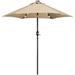 Yaheetech 7.5ft Patio Umbrella Market Umbrella with 6 Ribs & 18 LED Solar Lights Tan
