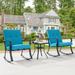 AOOLIMICS Patio Furniture 3-Piece Rocking Chair Outdoor Bistro Sets - N/A Turquoise