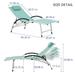 VREDHOM Aluminum Adjustable Chaise Lounge with Headrest Green