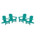 Havenside Home Hawkesbury 4-piece Recycled Plastic Fanback Adirondack Chair Set by Aruba