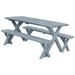 Kunkle Holdings LLC Pine 6 Cross-Leg Picnic Table with 2 Benches Gray Stain