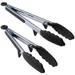 2-Piece Stainless Steel Kitchen Tongs Non-Slip Grip 9-Inch and 12-Inch Barbecue clip kitchen food clip