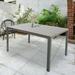 BESTCOSTY 6 Person Outdoor Dining Table Patio Rectangle Aluminum Table