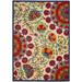 HomeRoots Red and Multicolor Indoor Outdoor Rug 94 W x 126 D x 1 H 8 x 10 Indoor Rectangle