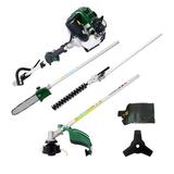 4-IN-1 String Trimmer Gas Powered 38CC 4-Cycle Multi-Functional Trimming Tools Pole Saw Hedge Trimmer Brush Cutter Weed Wacker Max 6500RPM EPA Engine