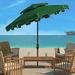 SAFAVIEH Zimmerman 9 Market Double Top Patio Umbrella Dark Green/White