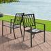 Nuu Garden Outdoor 2-Piece Patio Chair Set Iron Finish Black with Gold Speckles