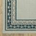 Style Haven Talcot Detailed Border Grey/ Teal Indoor-Outdoor Area Rug 1 10 X 7 3 8 Runner Runner Outdoor Indoor Entryway Patio