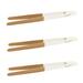 BambooMN Premium 7.9 Reusable Bamboo Kitchen A Toast Tongs For Cooking & Holding - White - 3 Pieces