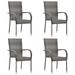 Walmeck Stackable Patio Chairs 4 pcs Gray Poly Rattan