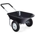 Dual-Wheel Home Utility Wheelbarrow Heavy Duty Garden Cart Black