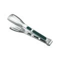 Kitchen Food Clips Tongs Stainless Steel Heat Resistant Non-slip for Bread Barbecue Food Pizzas Middle Dark Green Handle