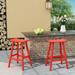 Polytrends Laguna HDPE All Weather Poly Outdoor Patio Bar Stool - Saddle Seat 29 (Set of 2) Red Lake House