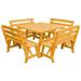 Kunkle Holdings LLC Square Picnic Dining Table and Bench Set Pine 43 Natural Stain