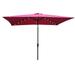 WELLFOR 10ft x 6.5t Rectangular Patio Solar LED Lighted Outdoor Market Umbrellas with Crank & Push Button Burgundy