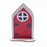 Fairy Gnome Elf Door Handpainted Wooden Outdoor Yard Tree Mystical Art Ornament