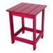 Shine Company Adirondack Indoor/Outdoor Square Resin End Table in Red