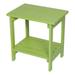 Shine Company Rectangular Traditional Wooden Indoor/Outdoor Side Table in Green