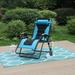 MF Studio Oversized Padded Zero Gravity Chair Adjustable Camping Lawn Chair with Cup Holder Aqua