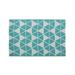 Christopher Knight Home Alicante Turquoise/ White Geometric Outdoor Throw Rug by - 4 X 6