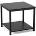 Side Table 20 Inch Square, 2-Tier Coffee Tea End Table Nightstands for Sofa Couch Bed, Metal Wood Accent Modern