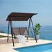 2-Seat Outdoor Canopy Swing with Comfortable Fabric Seat