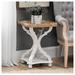 Rustic Farmhouse Cottagecore Accent End Table, Natural Tray Top Side Table Nightstand for Family, Dinning or Living Room,
