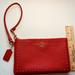 Coach Bags | Coach Red Pebble Leather Wristlet W/Goldtone Stud Trim- New No Tags- | Color: Red | Size: 7-1/2” (L) X 4-1/2” (H) X 1/2” (W)