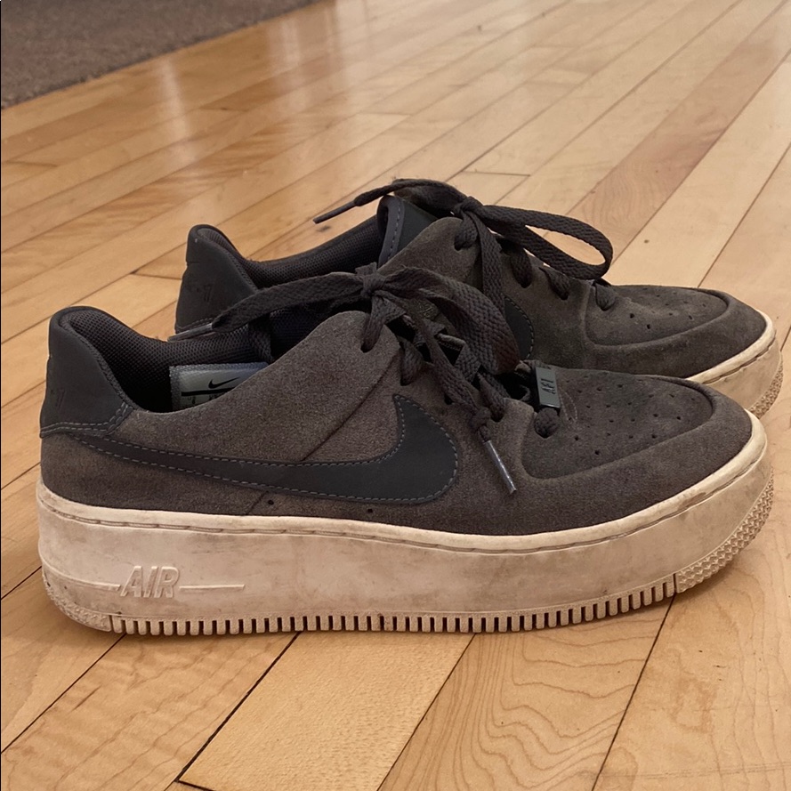 Nike Shoes | Dark Grey Nike Air Force 1 | Color: Gray/White | Size: 8