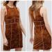 Free People Dresses | New Free People Burnout Babe Velvet Mini Dress In Copper Xs | Color: Gold/Orange | Size: Xs