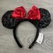 Disney Accessories | Disney Minnie Mouse Ears | Color: Black/Red | Size: Os