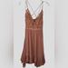 Free People Dresses | Free People Intimately Boho Slip Dress W/Ruffled Asymmetrical Hem In “Rose” M | Color: Tan | Size: M