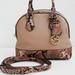 Michael Kors Bags | Michael Kors Smythe Small Dome Snakeskin Trimmed Leather Satchel/Crossbody Euc | Color: Brown/Tan | Size: See Detailed Measurements In Description