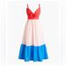J. Crew Dresses | J. Crew Cutout Tiered Color Block Midi Dress Nwt Americana Sail Sz 4p | Color: Blue/Pink | Size: 4p