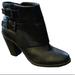 Jessica Simpson Shoes | Jessica Simpson Black Leather Size Zip Block Heel Silve Buckle Bootie-Size 8m | Color: Black | Size: 8m