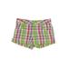 Extremely Me Shorts: Green Plaid Bottoms - Kids Girl's Size 7