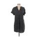 H&M Casual Dress - Shift V Neck Short sleeves: Black Dresses - Women's Size 0