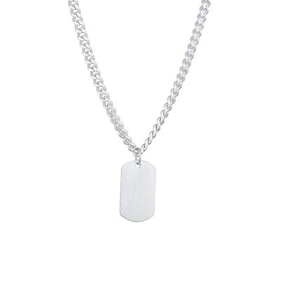 KUZZOI Panzerkette Anhänger Platte 925 Silber 50 Herren Image