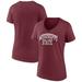 Women's Fanatics Branded Maroon Mississippi State Bulldogs Basic Arch V-Neck T-Shirt