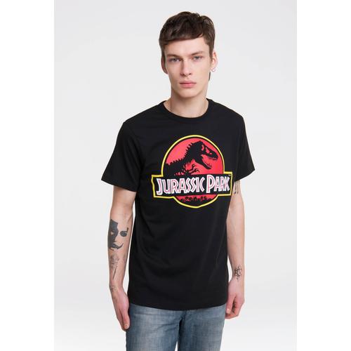 „T-Shirt LOGOSHIRT „“Jurassic Park Logo““ Gr. S, schwarz Herren Shirts T-Shirts mit coolem Print“