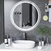 Orren Ellis Gaulrapp Frameless Rounded Anti Fog LED Lighted Dimmable Wall Mounted Bathroom Vanity Mirror | 24 H x 24 W x 1.2 D in | Wayfair