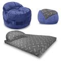 CordaRoy's Chenille Nest Gaming Convertible Bean Bag Chair Chenille, Microfiber in Gray | 48 H x 60 W x 60 D in | Wayfair KCN-CH-NV