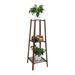 Arlmont & Co. 3 Tier Corner Plant Stand Bamboo Plant Display Rack Wood in Brown | 37.8 H x 13.8 W x 13.8 D in | Wayfair